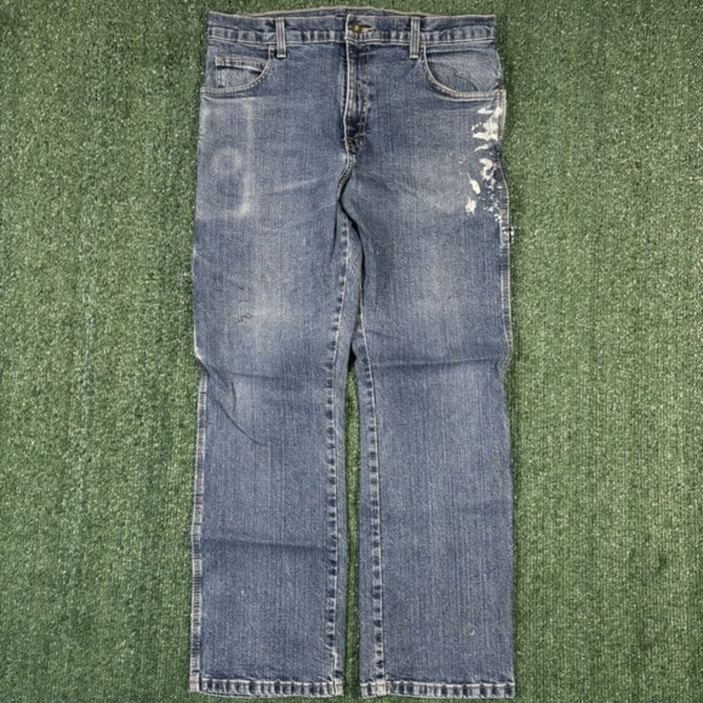 Dickies Carpenter Jeans Mens 33x30 Blue‎ Denim Good Distressed Paint Splatter